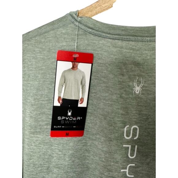 SPYDER Swim Surf Sand Sun Gray Long Sleeve Rash Guard Men's Medium New - Picture 5 of 10